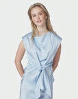 NEO NOIR TOP KATARIM HEAVY SATEEN LIGHT BLUE