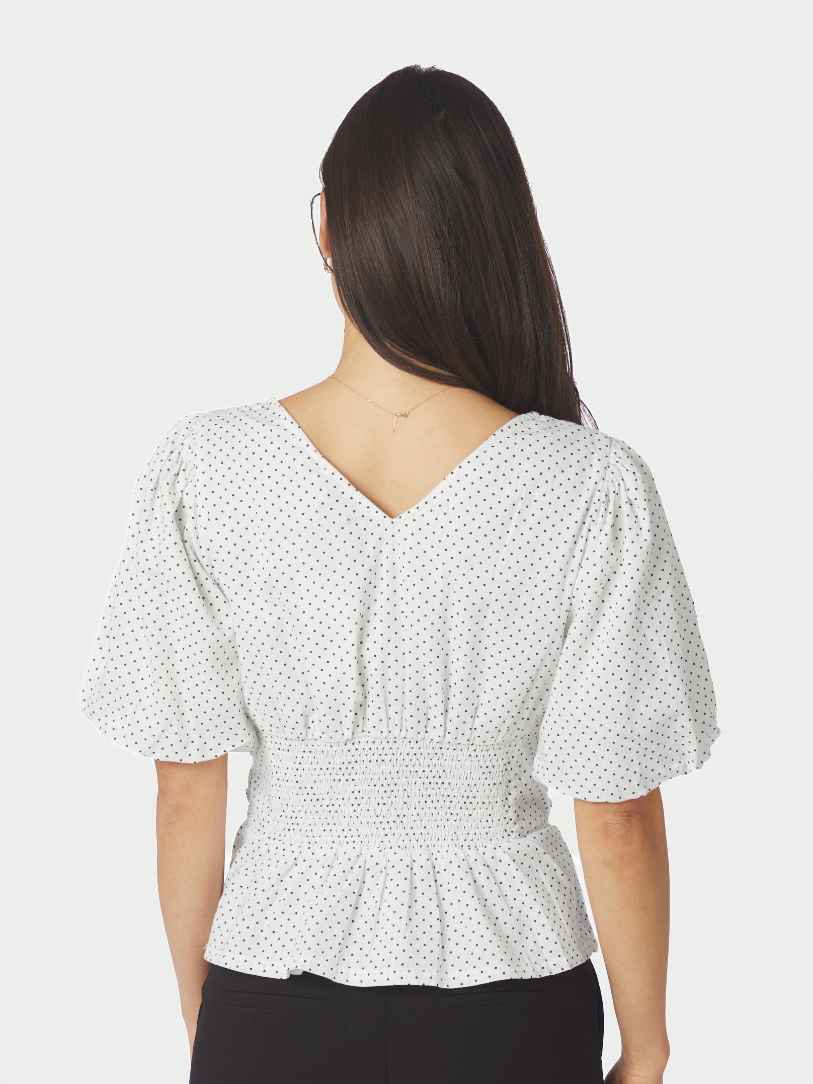 NEO NOIR BLOUSE SAPURA MINI DOT WHITE