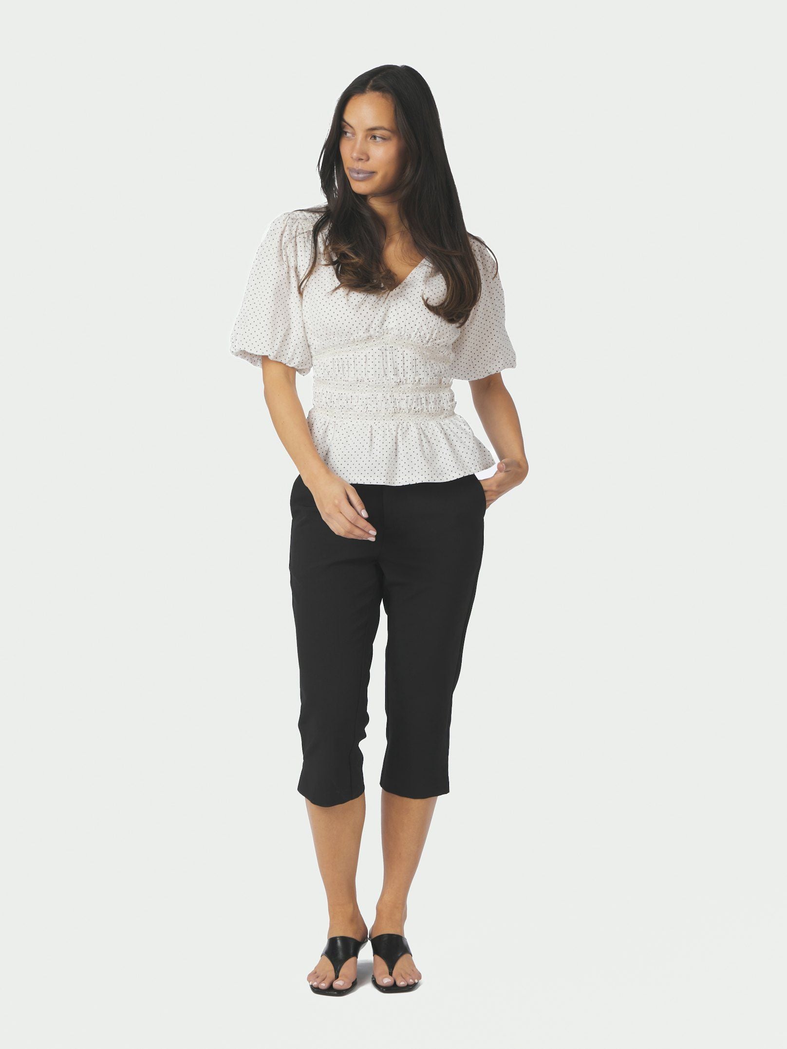 NEO NOIR BLOUSE SAPURA MINI DOT WHITE