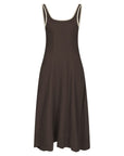 NEO NOIR JURK SAFINAN LINEN CONTRAST DRESS DARK BROWN