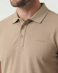 STATE OF ART POLO PIQUE MET 3D RUBBERPRINT BEIGE