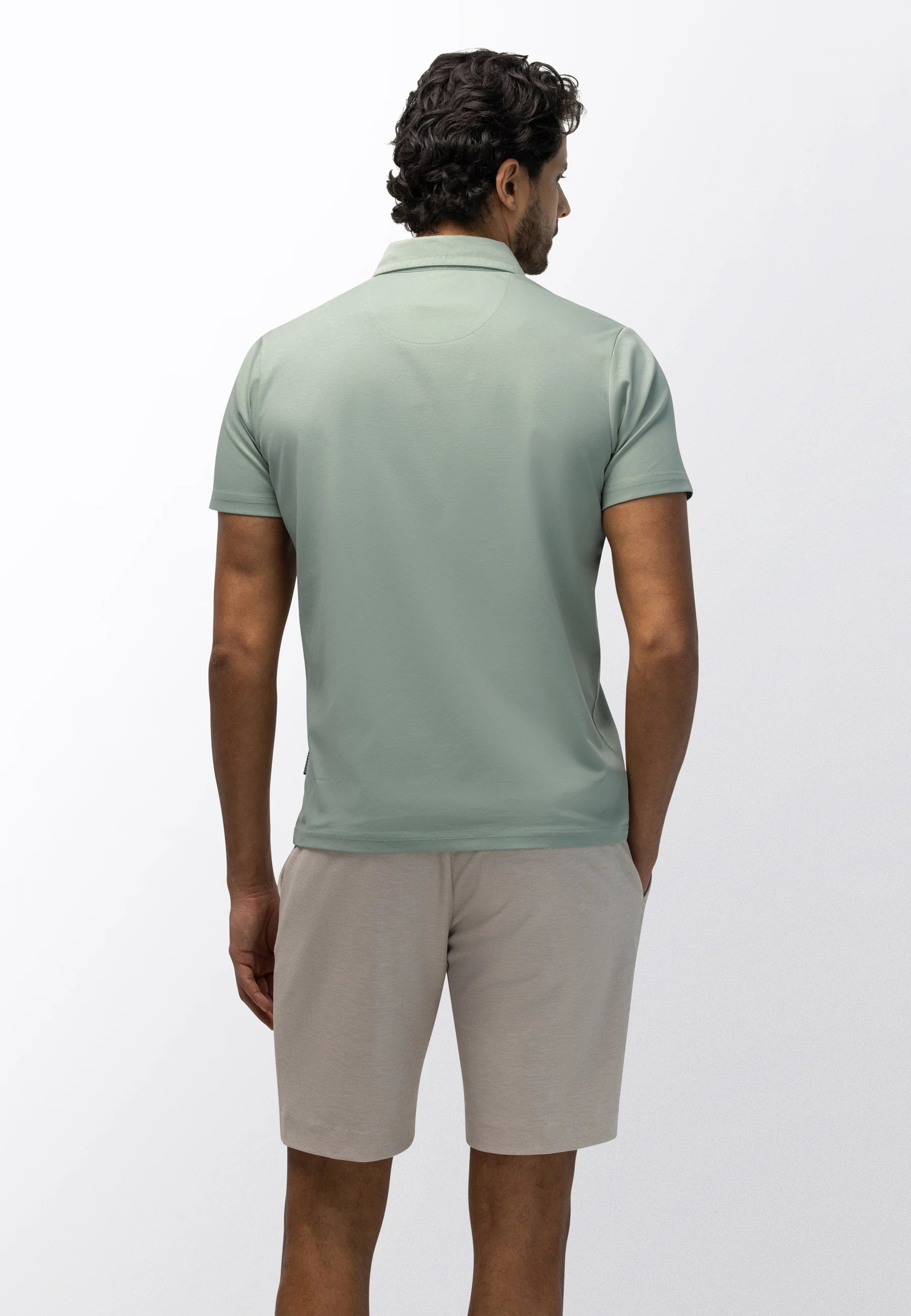 STATE OF ART POLO JERSEY GEMERCERISEERDE KATOEN JADE