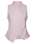 NEO NOIR GILET CELEST CHECK TOP LIGHT PINK