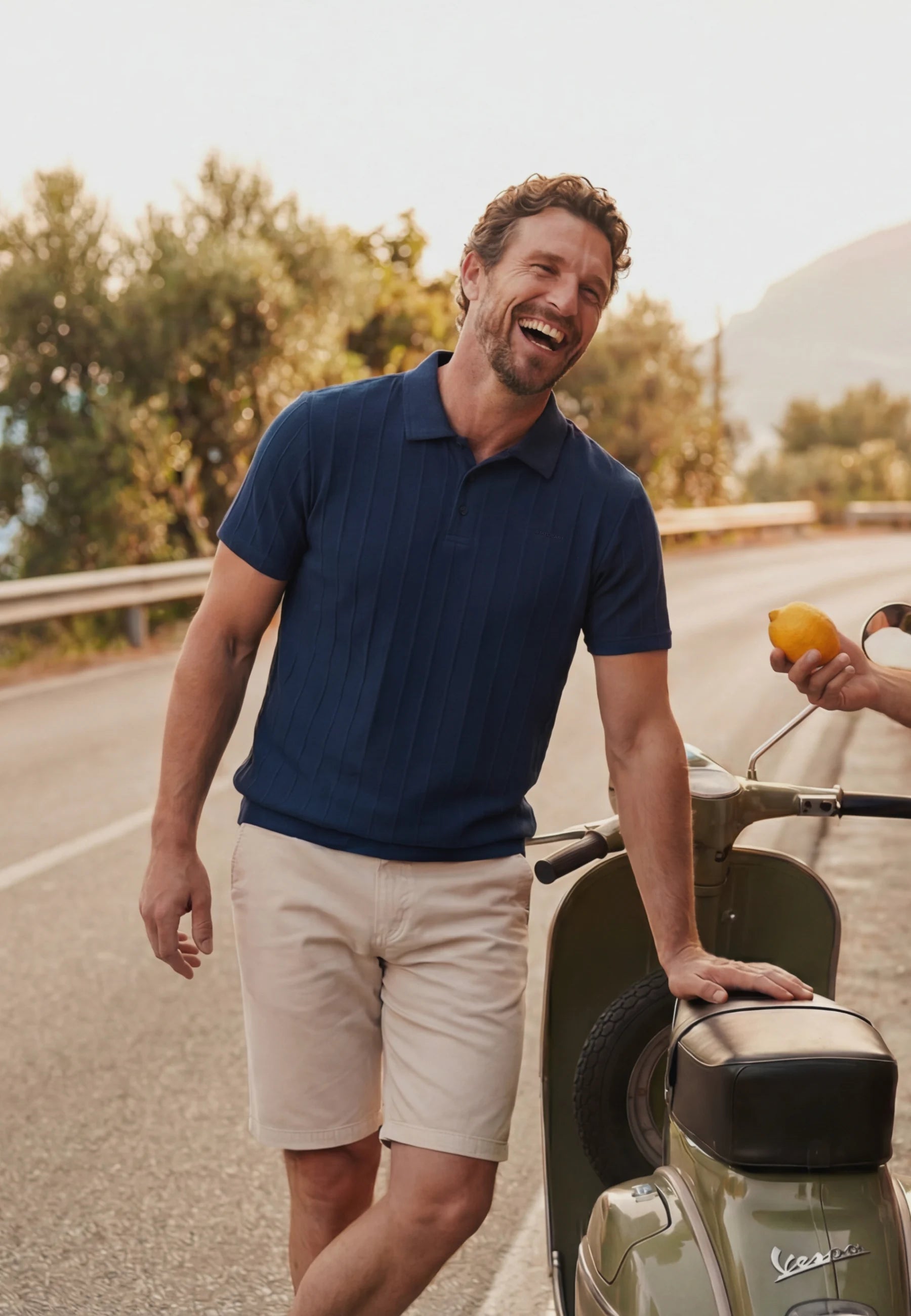 STATE OF ART POLO JERSEY MET STRUCTUURSTREEP MARINE