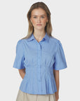 NEO NOIR BLOUSE BALARA STRIPE POPLIN LIGHT BLUE