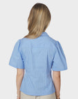 NEO NOIR BLOUSE BALARA STRIPE POPLIN LIGHT BLUE