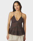 NEO NOIR TOP ELVENA S VOILE DARK BROWN