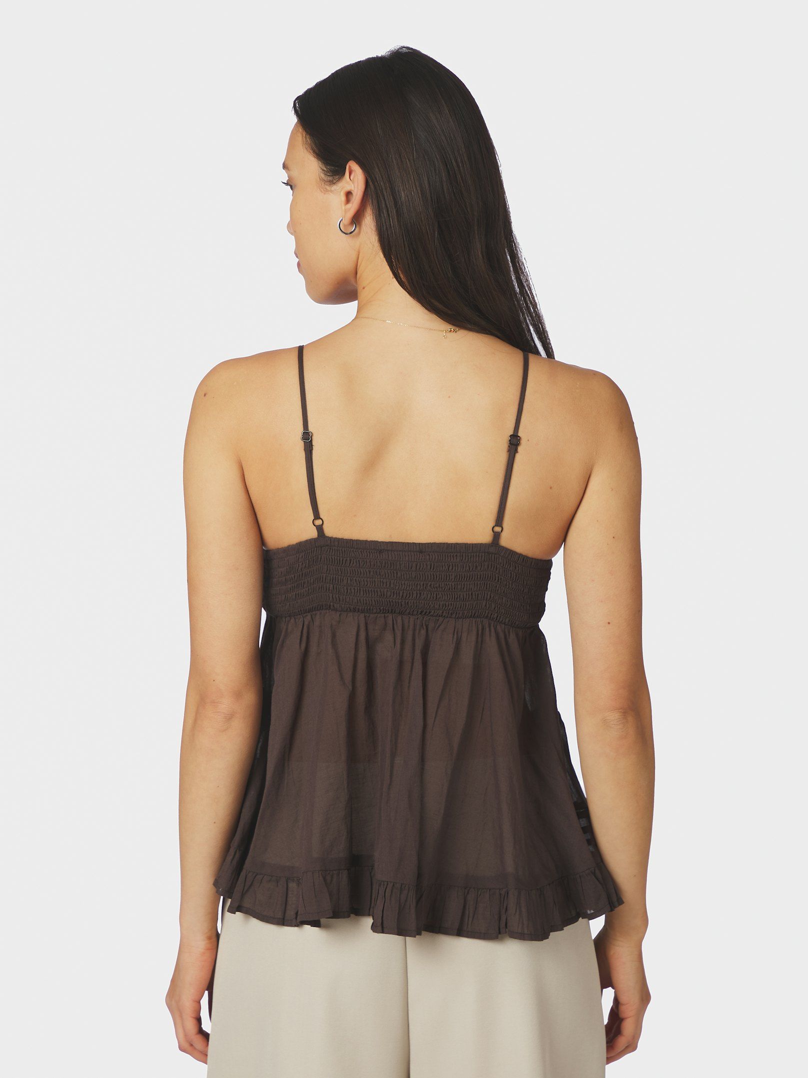 NEO NOIR TOP ELVENA S VOILE DARK BROWN