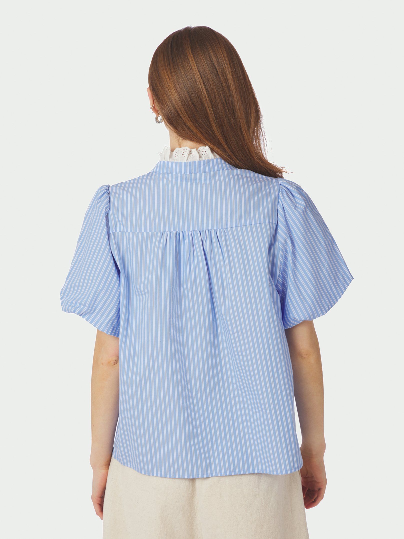 NEO NOIR BLOUSE ULIA STRIPE BLUE STRIPE