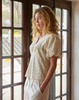 NEO NOIR BLOUSE IRINA SMALL ROSE FLOWER LIGHT YELLOW