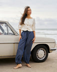 NEO NOIR PANTS ROXANE BALLOON DENIM BROEK BLUE
