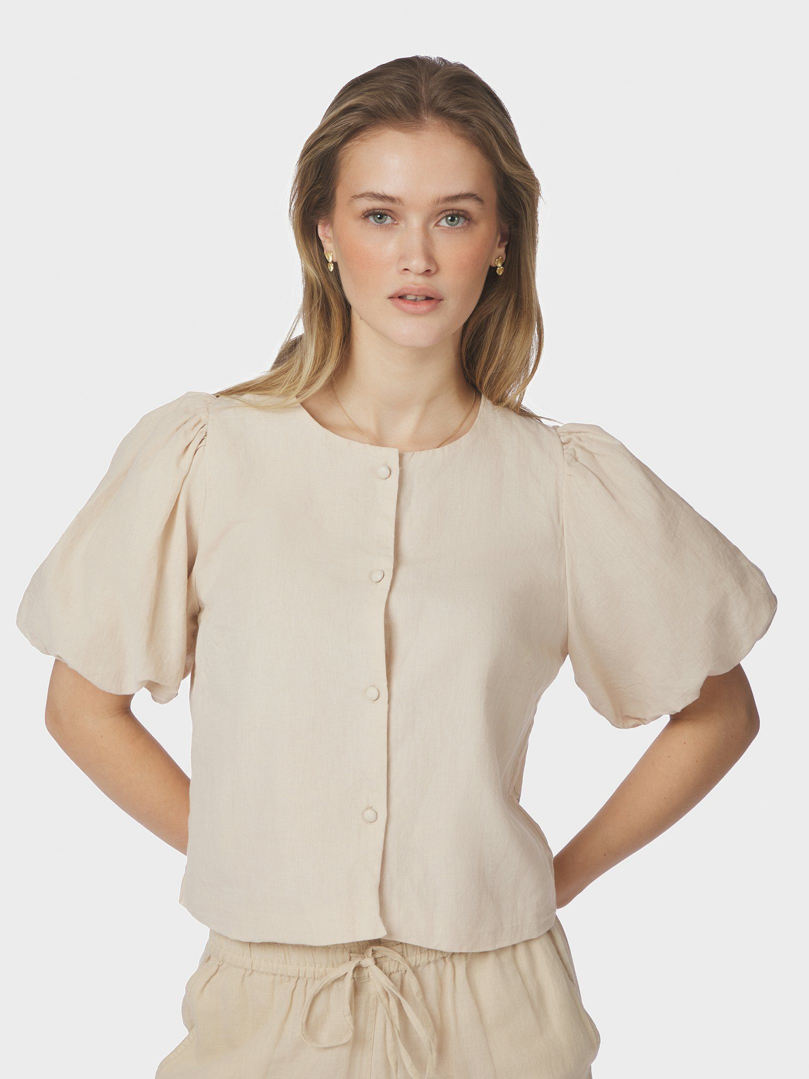 NEO NOIR BLOUSE MOISA LINEN SAND