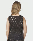 NEO NOIR BLOUSE POLLY DOT TOP DARK BROWN
