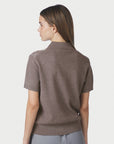 NEO NOIR PULLOVER POLO GIA CHECK KNIT DARK TAUPE