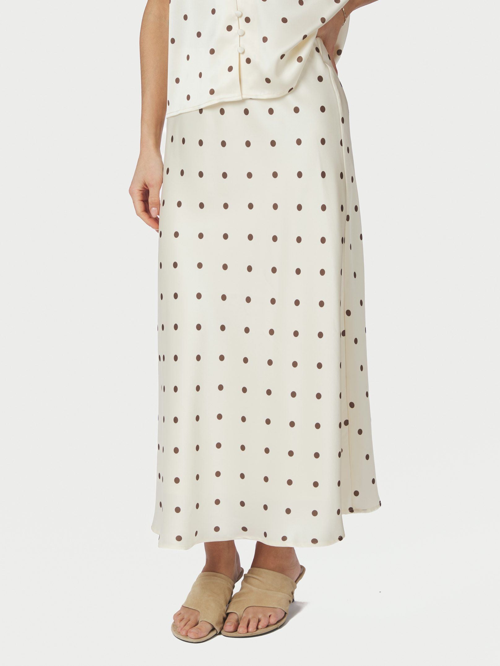 NEO NOIR ROK BOVARY DOTTED SKIRT CREME