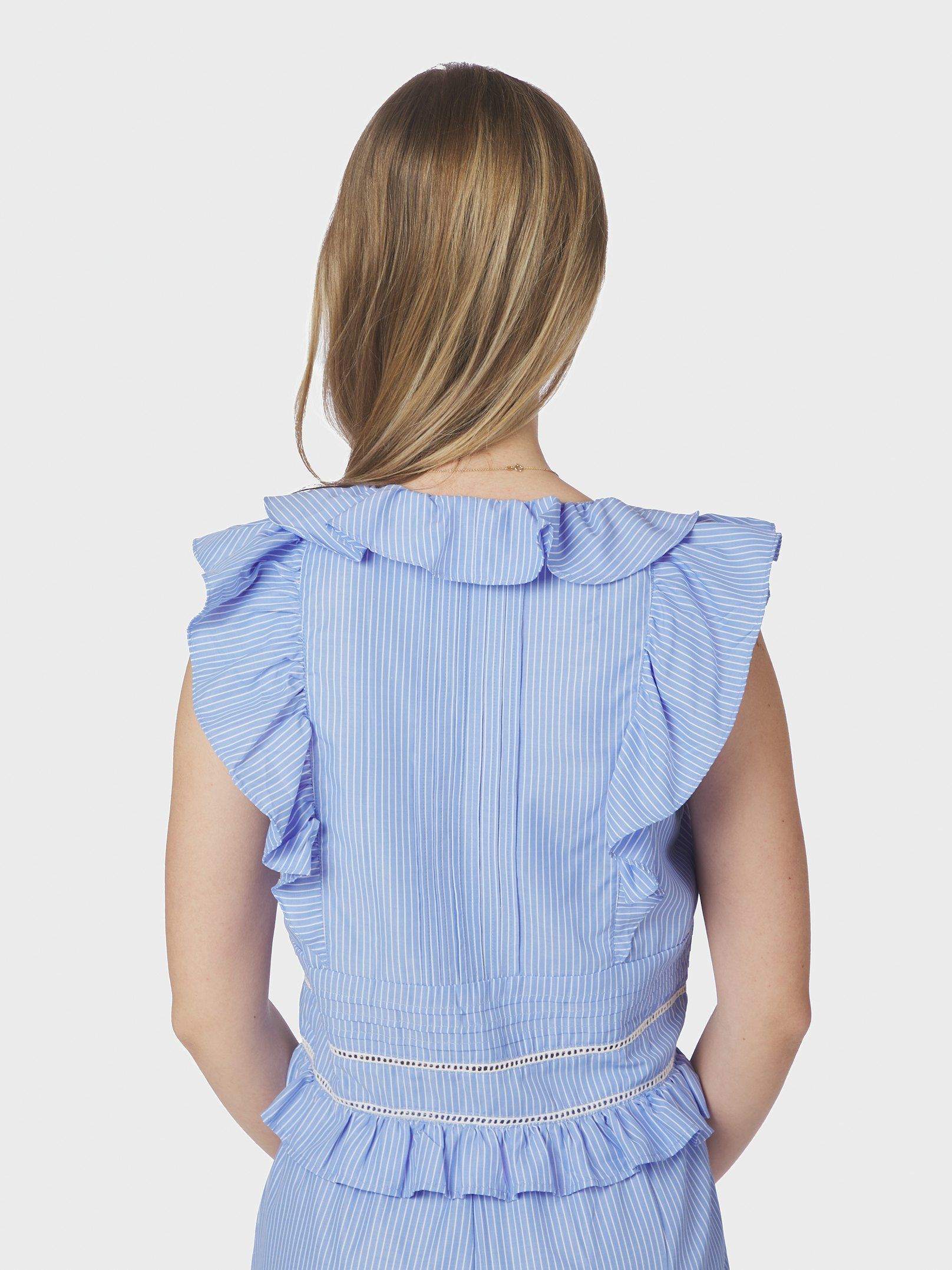 NEO NOIR TOP JOLIA STRIPE BLOUSE LIGHT BLUE
