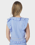 NEO NOIR TOP JOLIA STRIPE BLOUSE LIGHT BLUE