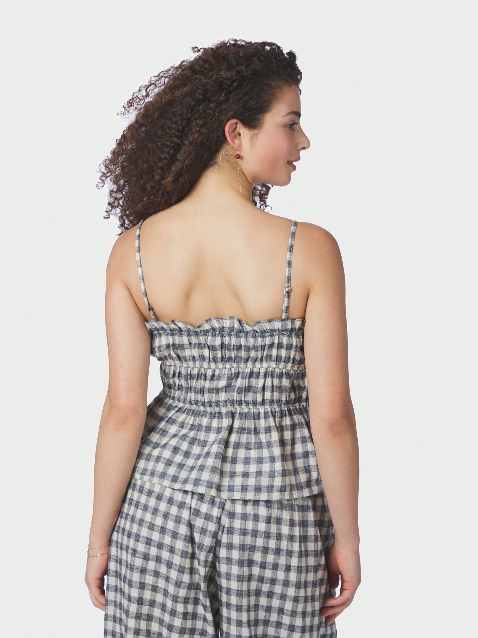 NEO NOIR TOP SEYLOR CHECK BLACK