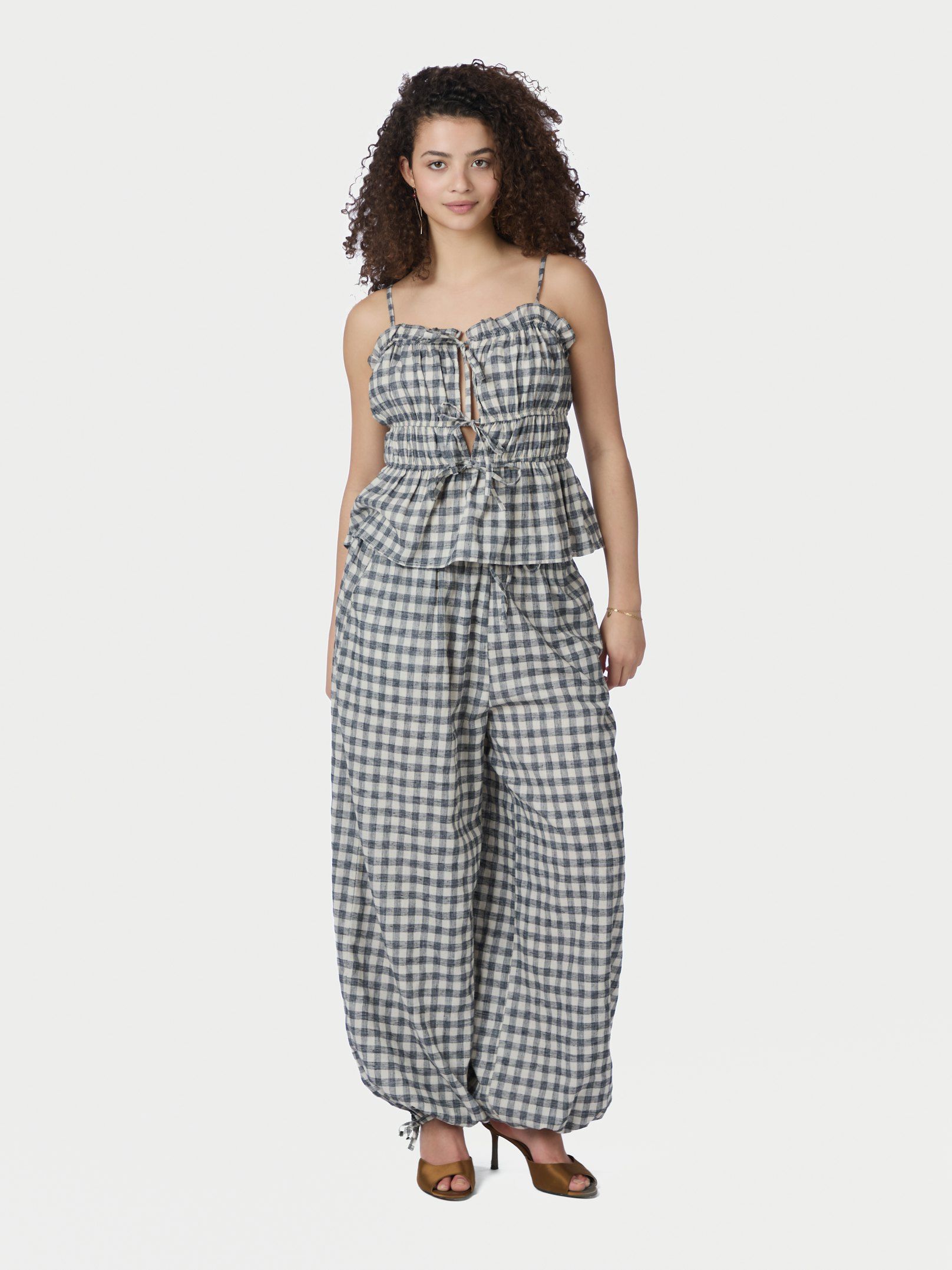 NEO NOIR TOP SEYLOR CHECK BLACK