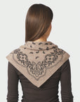 NEO NOIR SJAAL ADELINA PAISLEY KNIT SCARF BEIGE MELANGE