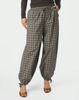 NEO NOIR PANTS ROXANE BALLOON CHECKED DUSTY ARMY
