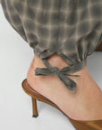 NEO NOIR PANTS ROXANE BALLOON CHECKED DUSTY ARMY