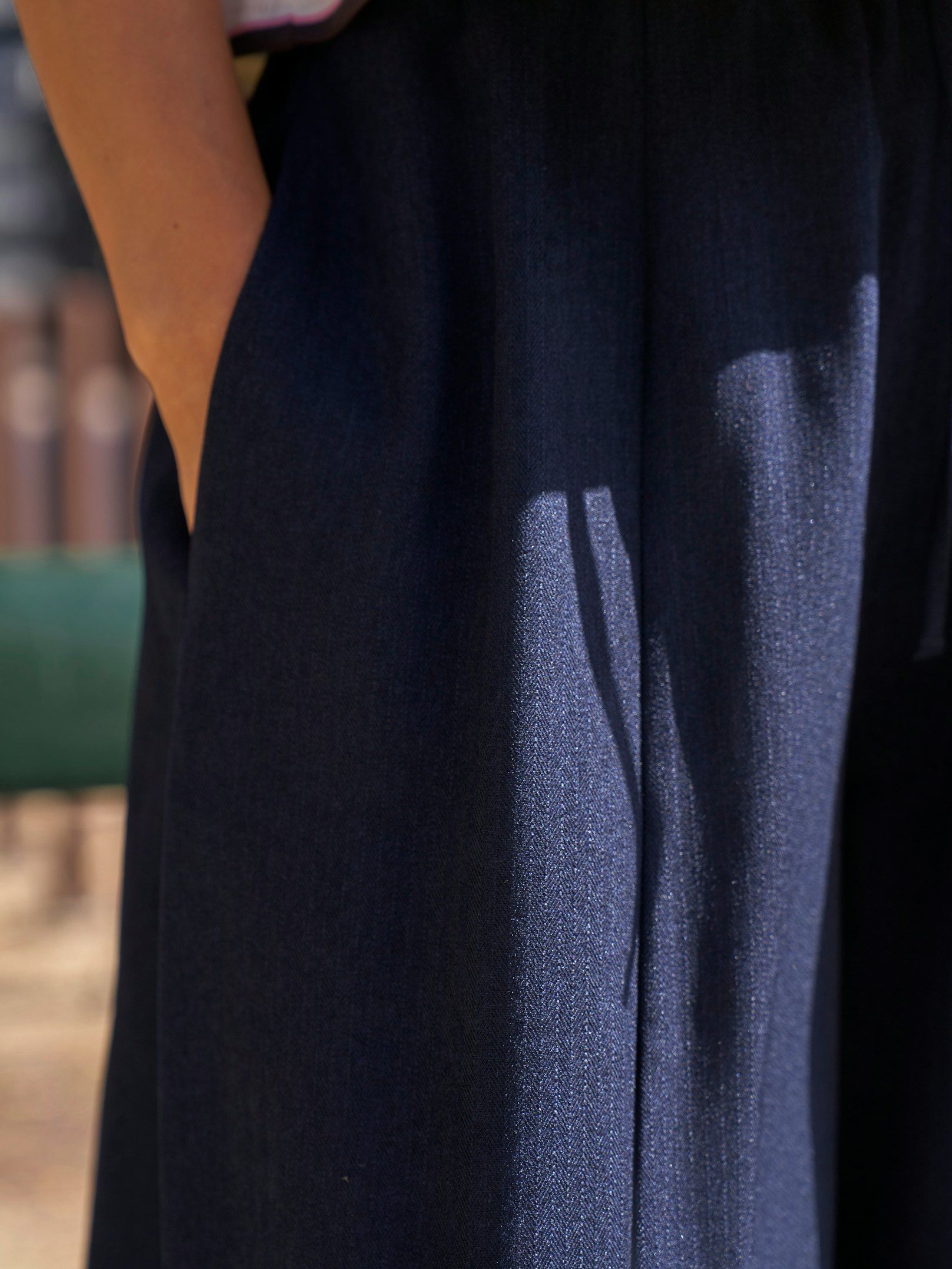 NEO NOIR PANTS EVELINE PINSTRIPE NAVY