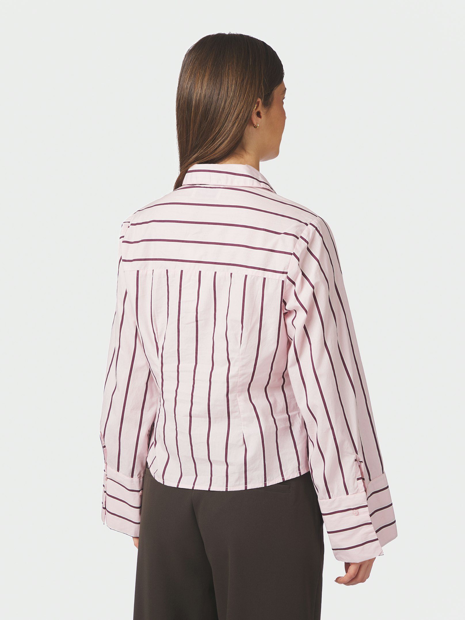 NEO NOIR BLOUSE ROSA WIDE STRIPE SHIRT LIGHT PINK
