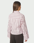 NEO NOIR BLOUSE ROSA WIDE STRIPE SHIRT LIGHT PINK