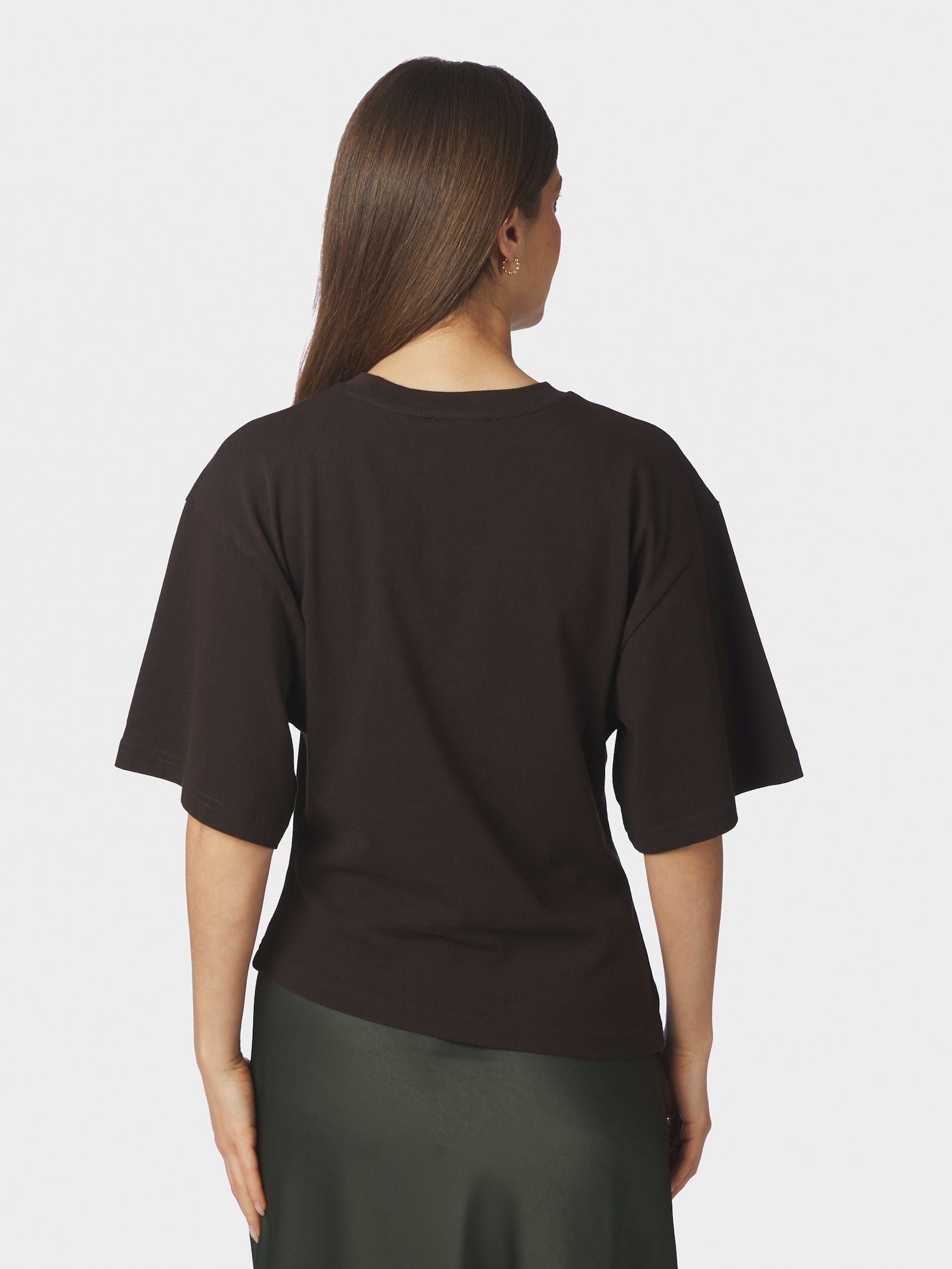 NEO NOIR T-SHIRT ALIRA BOXY TEE DARK BROWN