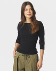 NEO NOIR TOP THYRA JERSEY BLOUSE BLACK