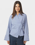 NEO NOIR BLOUSE FENLI CHECK SHIRT BLUE