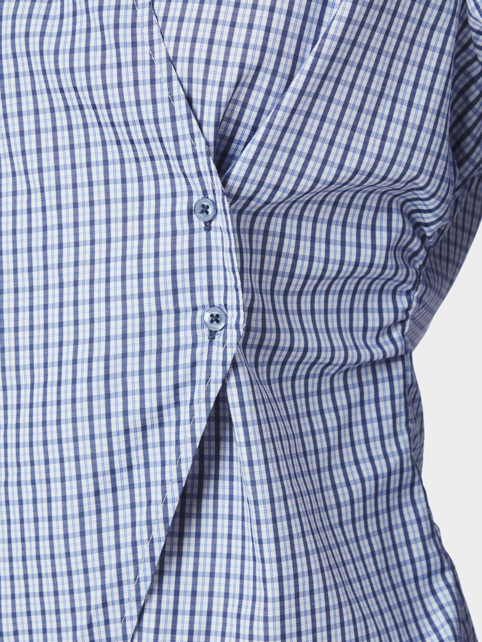 NEO NOIR BLOUSE FENLI CHECK SHIRT BLUE