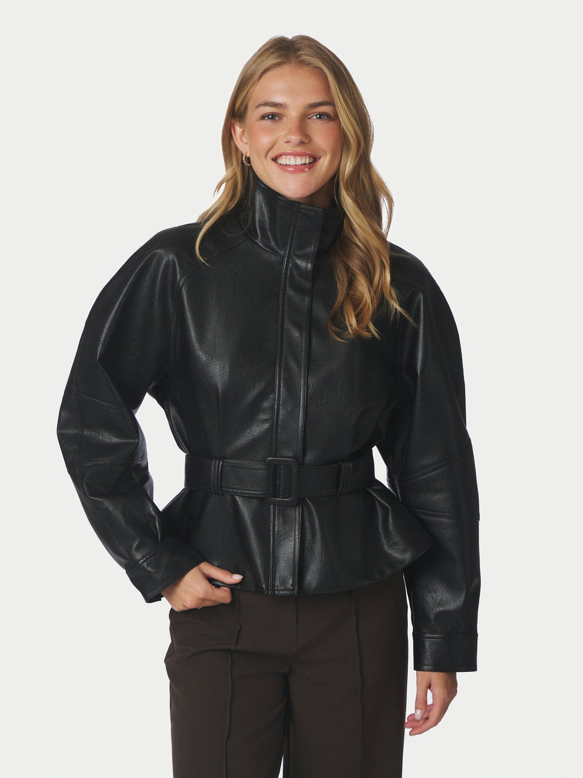 NEO NOIR JAS JACLYN FAUX LEATHER JACKET BLACK