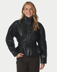 NEO NOIR JAS JACLYN FAUX LEATHER JACKET BLACK