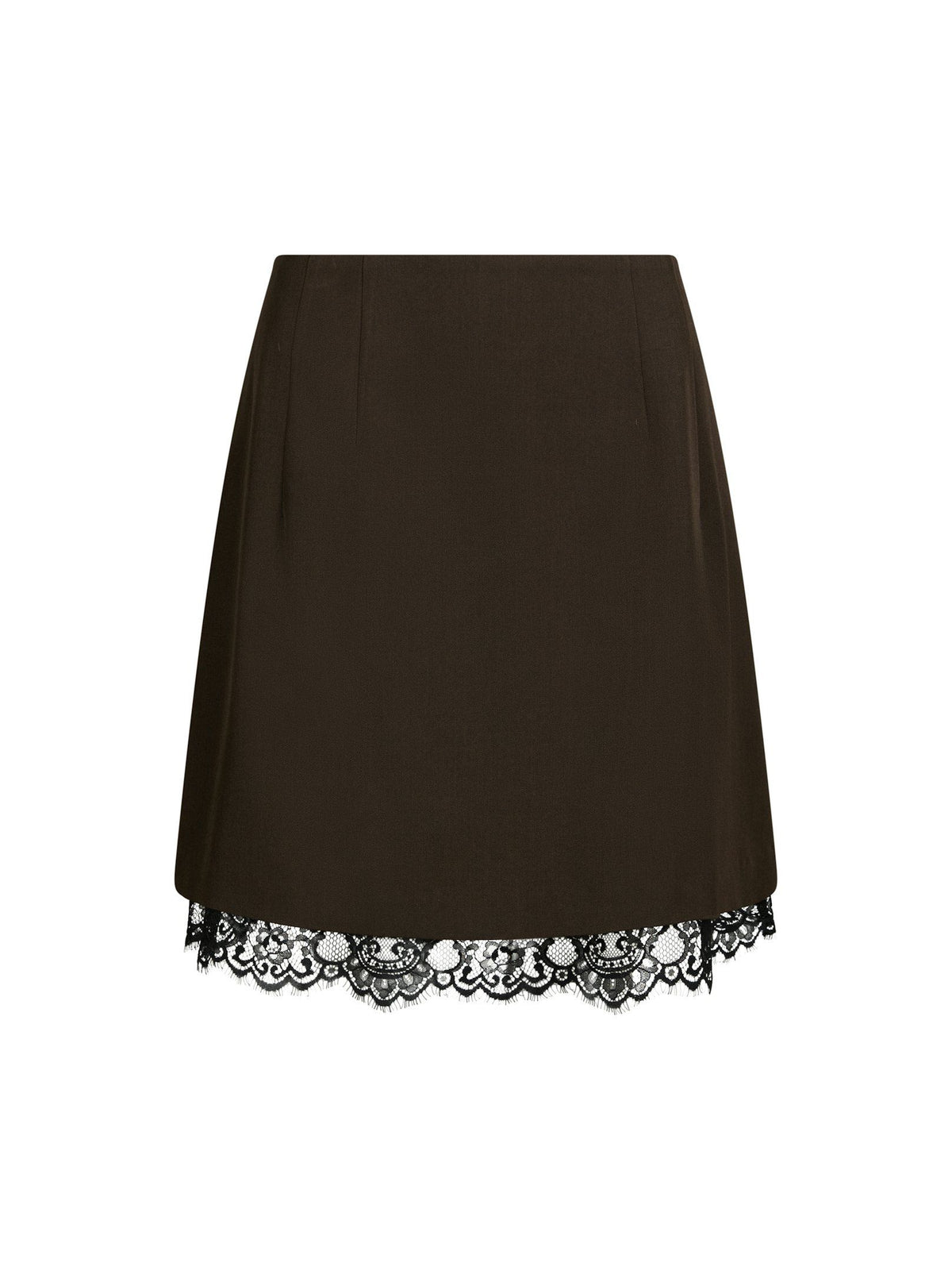 NEO NOIR ROK BRIGITTE STRUCTURE LACE SKIRT DARK BROWN