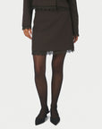 NEO NOIR ROK BRIGITTE STRUCTURE LACE SKIRT DARK BROWN