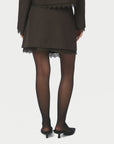 NEO NOIR ROK BRIGITTE STRUCTURE LACE SKIRT DARK BROWN