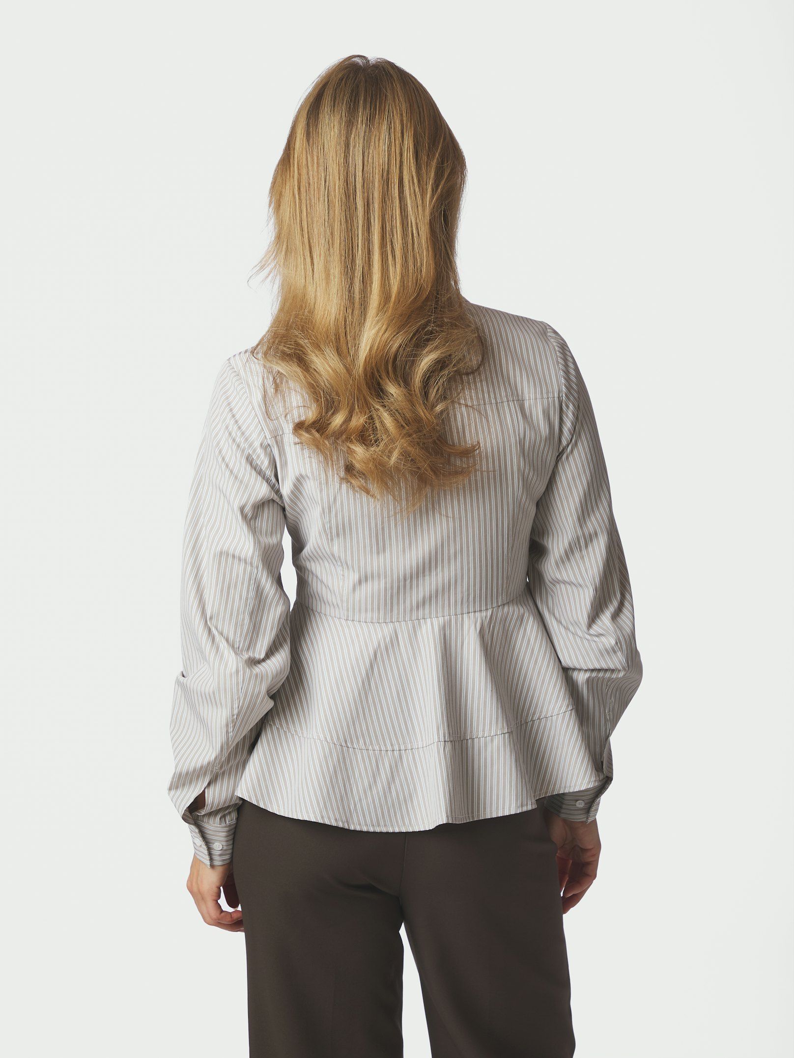 NEO NOIR BLOUSE SAMIRA STRIPE SHIRT TAUPE STRIPE