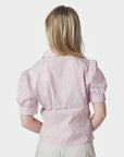 NEO NOIR BLOUSE FRANNIE STRUCTURE STRIPE SHIRT LIGHT PINK