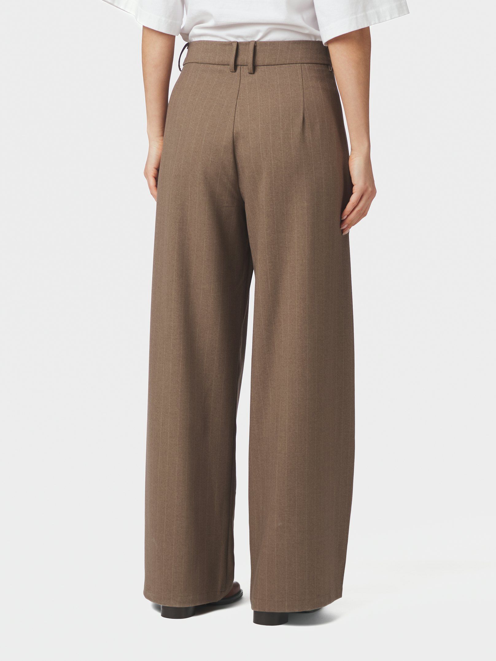 NEO NOIR PANTS ESSIALL PINSTRIPE TAUPE