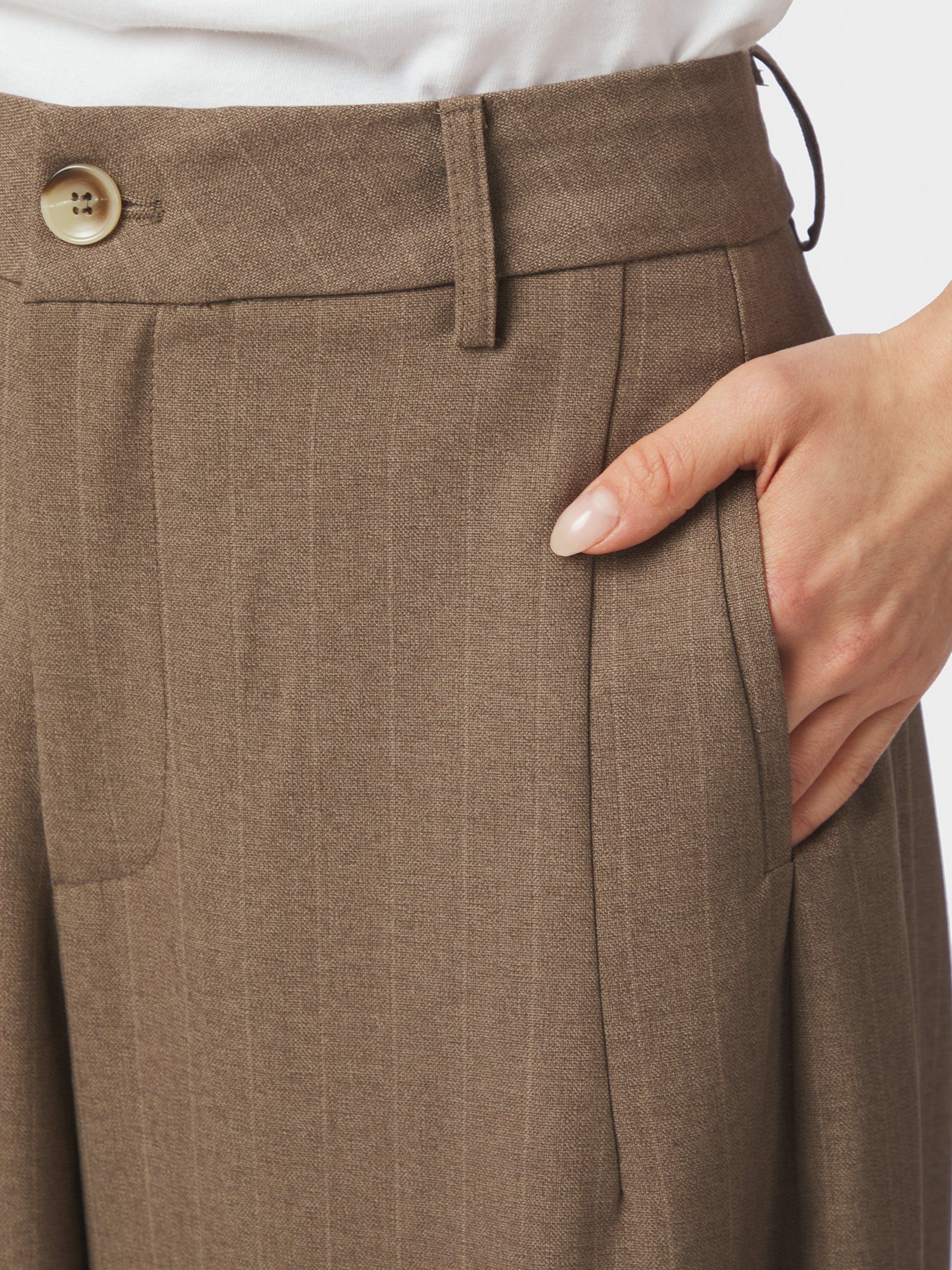 NEO NOIR PANTS ESSIALL PINSTRIPE TAUPE