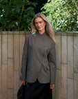 NEO NOIR BLAZER NERINE PINSTRIPE DARK TAUPE