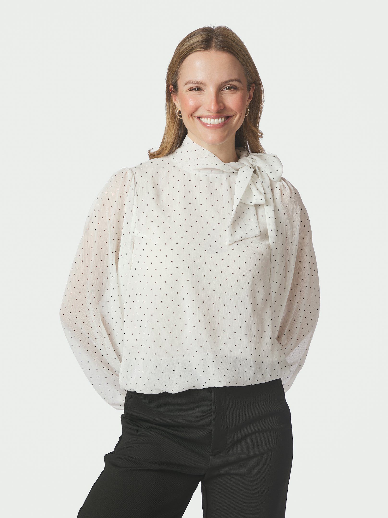 NEO NOIR BLOUSE DORELLIE DOT OFF WHITE