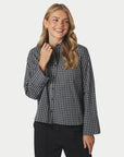 NEO NOIR BLOUSE DREW CHECK BEDAZ SHIRT DARK BLUE