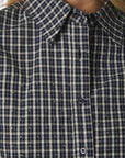 NEO NOIR BLOUSE DREW CHECK BEDAZ SHIRT DARK BLUE
