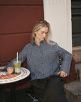 NEO NOIR BLOUSE DREW CHECK BEDAZ SHIRT DARK BLUE