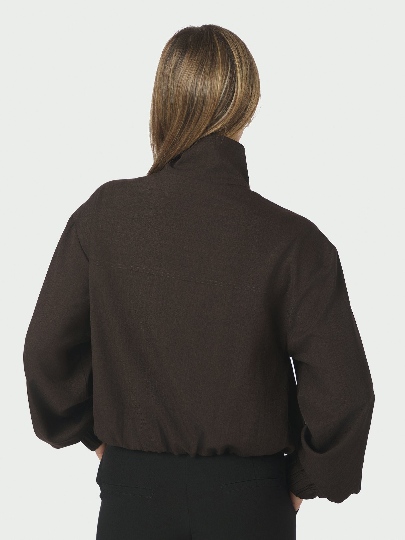 NEO NOIR BLOUSE JACKET FELICITY ZIP DARK BROWN
