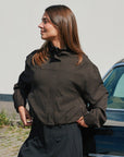 NEO NOIR BLOUSE JACKET FELICITY ZIP DARK BROWN