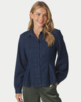 NEO NOIR BLOUSE MELODY DENIM SHIRT DARK BLUE